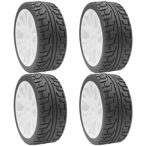 ShareGoo 1/8 RC Buggy Off Road Tires and Wheels Rim 17mm Drive Hex Compatible with Arrma Typhon Kyosho Losi VRX Redcat Tamiya HPI 1/8 RC Off Road Buggy (White) - color: White