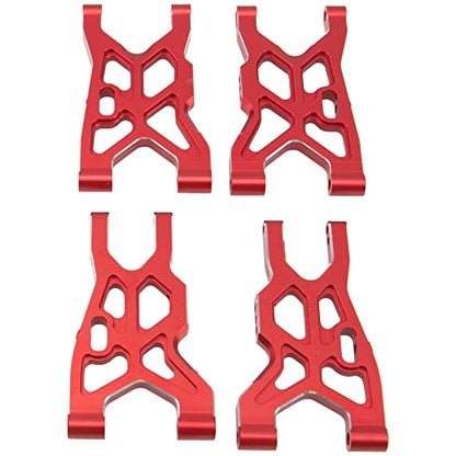 Metal Front & Rear Suspension Arms Set Upgrades Parts Compatible with Arrma 1/8 Infraction 4X4 MEGA/Vendetta 4X4 3S BLX RC Car (Red) - color: Red