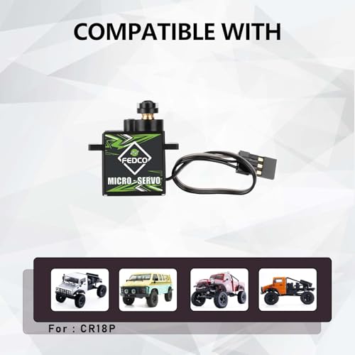 CR18P Servo Upgrade 1kg Metal Gear Servo with 20T Servo Arm Steering Link Servo Mount Steering Set for HobbyPlus Arktos 6x6 Furitek FX118 CR18P Upgrades 1/18 RC Crawler
