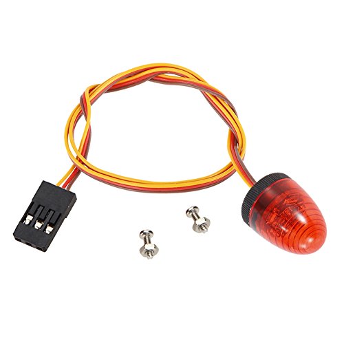 5 Modes Ultra Bright LED Lights Rotating Flashing Police Lamp for 1/8 1/10 RC Mode Crawler Truck Short Course Car CC01 D90 SCX10 4WD (Red) - color: Red