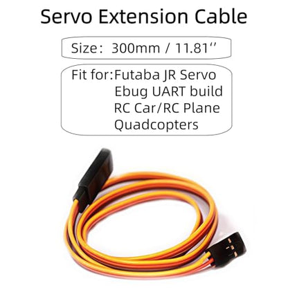 10 Pieces 3-pin Servo Extension Cable Servo Extension Cord Female to Male Rc Wire Cable Connector 11.8 inch for RC JR Futaba Car Airplanes