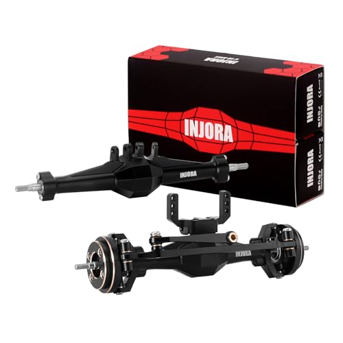 INJORA +4mm Diamond Axles with Brass Steering Knuckles for 1/18 RC Crawler TRX4M Upgrade - color: Black Brass