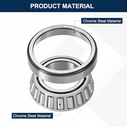 uxcell LM67048/LM67010 Tapered Roller Bearing Cone and Cup Set, 1.25" Bore x 2.328" OD x 0.625" Thick, Chrome Steel Taper Bearing Set, ABEC-3 - size: LM67048/LM67010