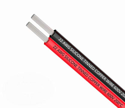 TUOFENG 22 AWG 2-Conductor Parallel Wire - Silicone Ribbon Cable, 15ft - size: 22 AWG 2 parallel Silicone Wire 15ft