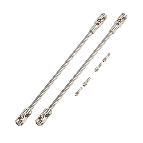 AMK 68-229mm Severable Ruled SCX10 Driveshaft Stainless Steel TRX4 Drive Shaft for 1/10 RC Crawler Sportys Scalers GSPEED Axial Capra UTB10 Pro Upgrades DIY LCG Rig (2Pcs Silver) - color: 2pcs Silver
