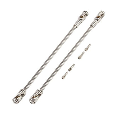 AMK 68-229mm Severable Ruled SCX10 Driveshaft Stainless Steel TRX4 Drive Shaft for 1/10 RC Crawler Sportys Scalers GSPEED Axial Capra UTB10 Pro Upgrades DIY LCG Rig (2Pcs Silver) - color: 2pcs Silver