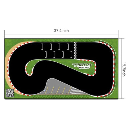 SPEEDY BEE Turbo Racing 1:76 RC Drift Car Race Track Mat: Portable Rubber 950x500mm Entry-Level Racing Track for Turbo Racing C64 C75 C73 C65 C72 Mini RC Drift Cars