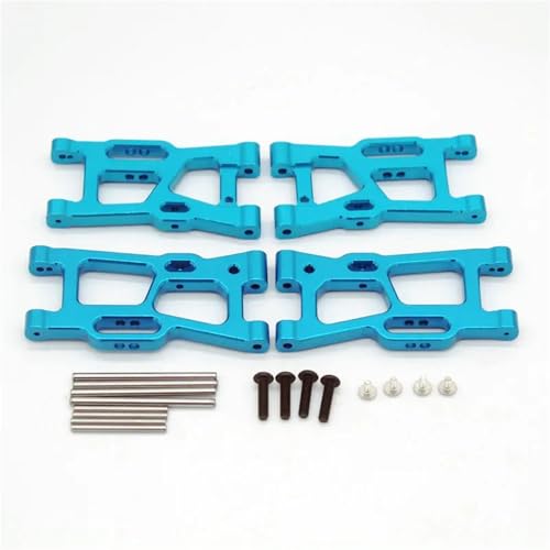 RC Remote Control car Swing arm Parts for wlto | CNC Aluminum Suspension A-Arms Set for 124008 124010 144001(Blue) - color: Blue