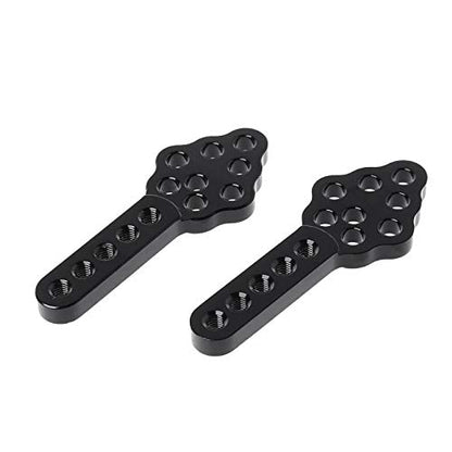 4Pcs Metal CNC RC Car Shock Absorber Mount Adjust Height Angle Stand for Axial SCX10 90046 D90 D110 SCX10III RC Crawler (Black) - color: Black