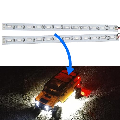 RC 24 LED Light Bar Chassis LED Lamp Body Shell Chassis Light Compatible with Traxxas TRX-4 Axial SCX10 II 90046 90048 RC4WD D90 D110 1/10 1/8 RC Crawler Car Truck (White) - color: White