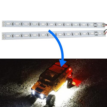 RC 24 LED Light Bar Chassis LED Lamp Body Shell Chassis Light Compatible with Traxxas TRX-4 Axial SCX10 II 90046 90048 RC4WD D90 D110 1/10 1/8 RC Crawler Car Truck (White) - color: White