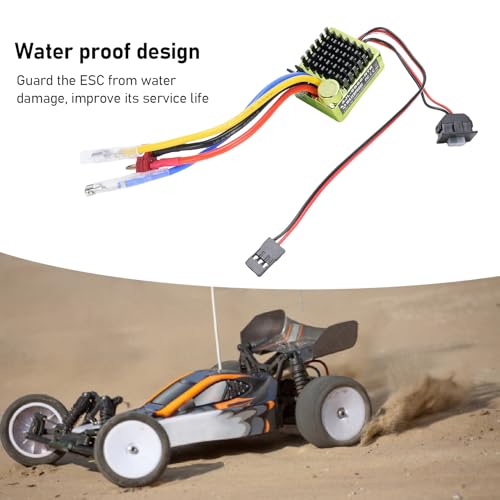 1 10 RC Brushed ESC, Aluminum Alloy Electronic Speed Controller for 540 550 750 Motors, Accurate Control Easy Installation for RC Car Boat Users