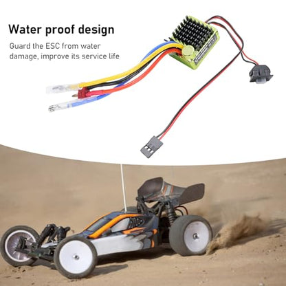 1 10 RC Brushed ESC, Aluminum Alloy Electronic Speed Controller for 540 550 750 Motors, Accurate Control Easy Installation for RC Car Boat Users