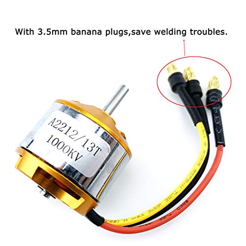 YoungRC A2212 1000KV Brushless Motor+ 30A ESC Electric Speed Controller with Gold Bullet Banana Plugs for RC Multicopter Quadcopter | With Gold Bullet Banana Plugs For RC Multicopter Quadcopter