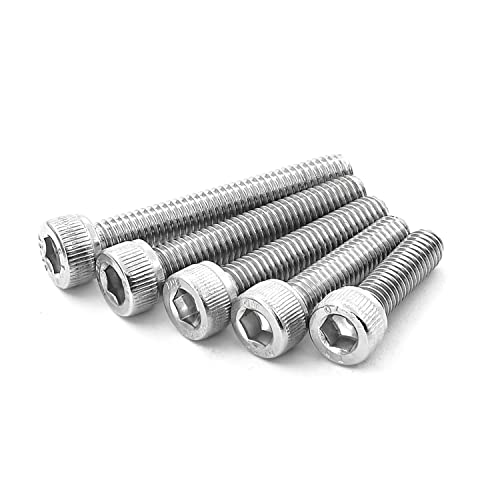 M6 x 20mm 25mm 30mm 35mm 40mm Hex Socket Head Cap Screws Bolts 304 Stainless Steel Metric Machine Allen Hex Drive, Fully Threaded, Assortment Kit 50PCS - size: M6 x 20/25/30/35/40mm (50PCS)