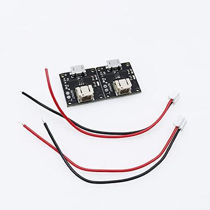 Treedix 2pcs Micro USB LiPo Battery Charger Board Without Battery 5V 500mA with JST Socket with LED Indicator Charging Rate Adjustable Automatic Power-Down