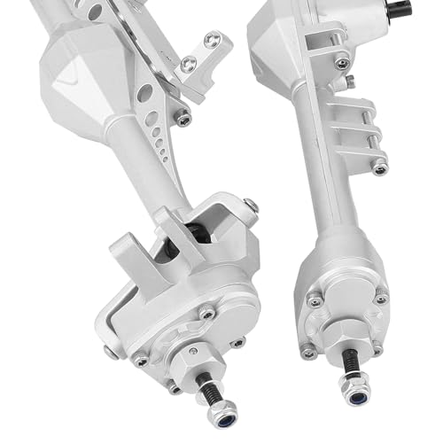 Metal Front and Rear Portal Axle Completes Set with Servo Mount for Axial 1/10 RC Crawler Capra 1.9 UTB AXI03004 AXI03000T1 T2 Buggy F9 Upgrade Parts (Silver) - color: Silver