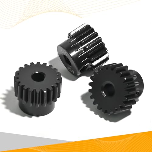 3PCS 48P Pinion Gear Set Hardened Steel 3.175mm Shaft 19T 20T 21T with Screws & Hex for 1/10 RC Arrma Traxxas HPI Kyosho Losi Axial SCX10 Tamiya Monster Truck Buggy Motor Upgrade Parts - size: 19 20 21T
