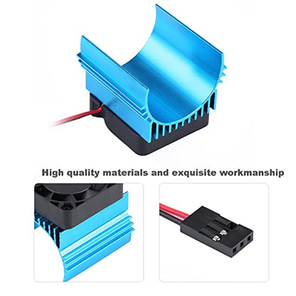 Rc 1 16 Heatsink 24Mm Coolg 4×4×4 Universal Cooling Fin Set Heat Sink with Fan for 1 10 Rc Car 4074 4274 1515 Motor, NOENNULLysvqa3ob06