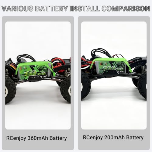 Aluminum Battery & ESC Receiver Trays w/2pcs Straps for 1/30 Axial SCX30 | Battery & ESC Side Plate Mount Set for RC Crawler Upgrade (Straps: 1 Black + 1 Green) - color: 1pcs Black & 1pcs Green Straps