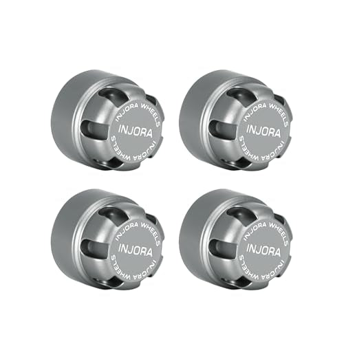 INJORA M2 Wheel Lock Nuts with Aluminum Cap for 1/24 RC Crawlers (Gray) - color: Gray