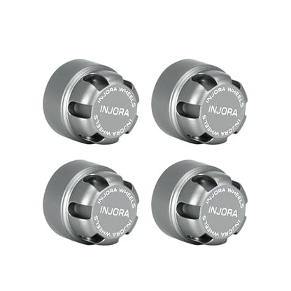 INJORA M2 Wheel Lock Nuts with Aluminum Cap for 1/24 RC Crawlers (Gray) - color: Gray