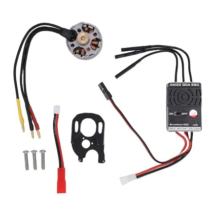 JTLB Brushless Outrunner Motor ESC Combo Fit for Axial SCX24 1/24 RC Crawler Kit 30A with Mount