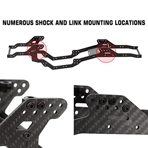 INJORA RC Chassis Kit Frame Girder LCG Carbon Fiber for 1/10 RC Crawler Axial SCX10 SCX10 II 90046 90047 Upgrade Parts