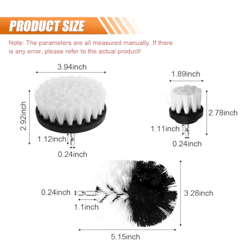 3PCS Car Detailing Drill Brush Set, Car Interior Power Scrubber Brush, Wheel Cleaner Drill Brush, Car Wash Cleaning Kit for Floor, Grout, Car Mats, Tub, Tile, Bathroom, Carpet (White) - color: White