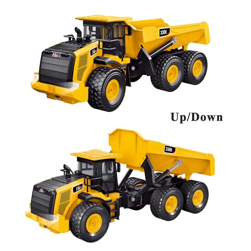 RC Dump Truck, Remote Control Dump Truck 11 Channel with Lights/Sounds/2 Batteries for Adults, RC Construction Vehicles Toys for Boys Kids, 1:16 Scale RC Dump Truck Toys - style: RC Dump Truck