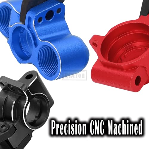 Front Knuckles Steering Blocks & Rear Hub Stub Axle Carriers Upgrades Part for 1/8 Kraton/Notorious/Outcast 6S BLX 4WD,Alloy Steering Hop Ups,Replaces #AR330505#AR330404,Red - color: Red
