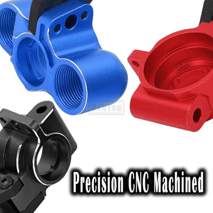 Front Knuckles Steering Blocks & Rear Hub Stub Axle Carriers Upgrades Part for 1/8 Kraton/Notorious/Outcast 6S BLX 4WD,Alloy Steering Hop Ups,Replaces #AR330505#AR330404,Red - color: Red