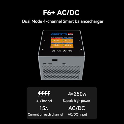 HOTA F6+ AC/DC AC500W DC250Wx4 15Ax4 Smart Balance Charger for Lipo LiIon NiMH Battery