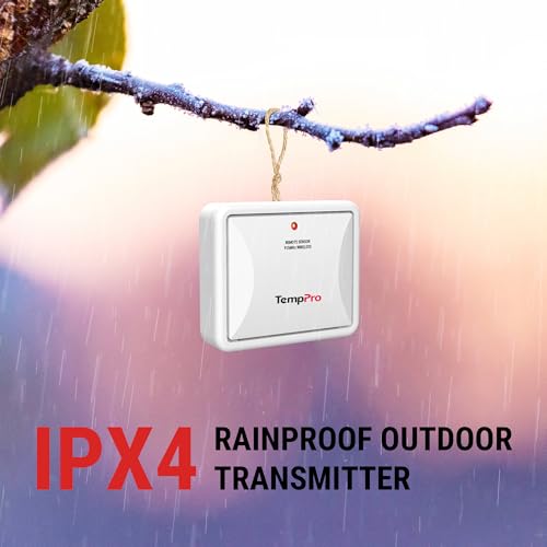 TempPro TX-2B 915MHz Additional Humidity Sensor Fitting Outdoor Waterproof Transmitter for Indoor Outdoor Thermometer Wireless Outside Thermometer and Temperature Monitor (Previously ThermoPro)