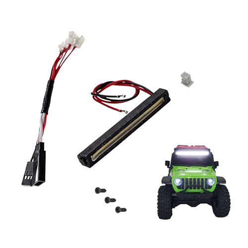 RC Led Light Roof Bar for Axial SCX30,White,Long | 1/30 Jeep Wrangler Rock Crawler Upgrade Accessories,Bright LED Lighting,Easy to Install - color: White, size: Long