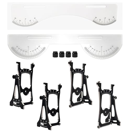 Multi-Functional 1/10 RC Car Setup System with Two Gauges, Aluminum Camber Toe Slip Angle Gauge, Suspension & Steering Adjustment Tool, Alignment Tuning Tool for 1/10 RC Buggy and On Road Cars