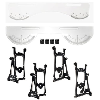 Multi-Functional 1/10 RC Car Setup System with Two Gauges, Aluminum Camber Toe Slip Angle Gauge, Suspension & Steering Adjustment Tool, Alignment Tuning Tool for 1/10 RC Buggy and On Road Cars