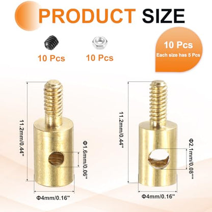 MECCANIXITY Linkage Stoppers Connecting Servo Arm, Push Rod with Nut and Screw for RC Airplane, D4x1.6mm D4x2.1mm 10 Pcs - size: D4x1.6mm; D4x2.1mm