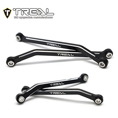 Treal Aluminum 7075 High Clearance Links Set (4pcs) Chassis Lower Links Compatible with TRX4M 1/18 RC Crawler (Black) - color: Black