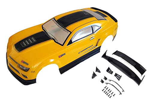 1/10 Scale RC Printed Precut Drift Racing Touring Onroad Car Body Shell Width 190mm with Wing Mirror Accessories (Yellow Black Stripe) - style: Yellow Black Stripe