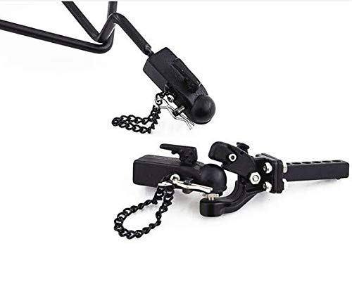 ShareGoo Metal Hitch Trailer Hook Ball Buckle Simulation Link Component Compatible with Traxxas TRX-4 90046 90047 SCX10 1/10 RC Crawler Car,Black