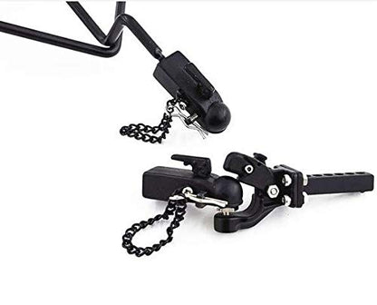 ShareGoo Metal Hitch Trailer Hook Ball Buckle Simulation Link Component Compatible with Traxxas TRX-4 90046 90047 SCX10 1/10 RC Crawler Car,Black