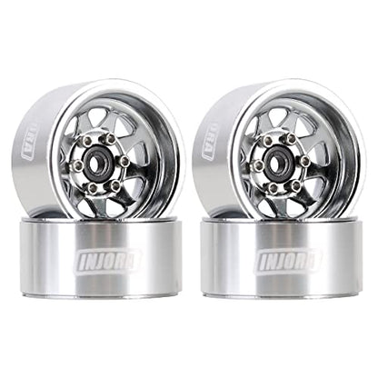 INJORA Stamped Steel 1.0 Beadlock Wheel -3.78mm Offset for Micro Crawlers - color: Silver