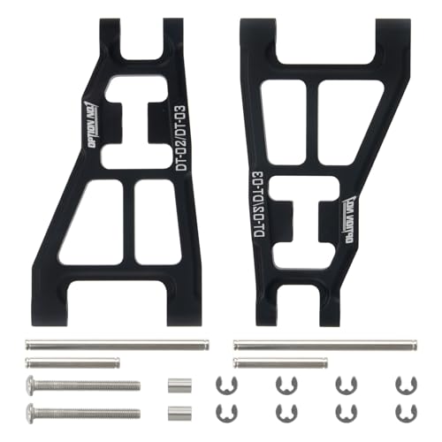 Aluminum Front Lower Suspension Arms Set for 1/10 Scale Tamiya DT-02 DT-03 Chassis RC Buggy Car Upgrades Parts