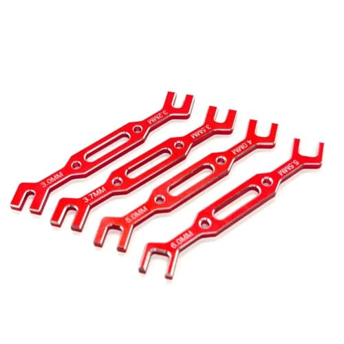 Wrench Turnbuckle Repair Tools Metal for Tuner Header Gap 1/10 RC Car Upgrades Parts Spare Toy Models Accessories - color: Red