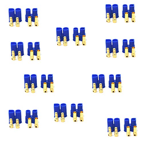 10 Pair EC3 Connector 3.5mm Gold Bullet Banana Plug Female Male RC ESC LIPO Battery Electric Motor Airplane Quadcopter Parts DIY