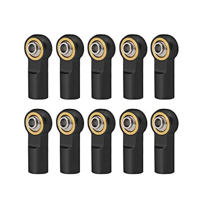 QUE-T 10pcs Metal Link Rod End M4 Ball Joint Head for RC Crawler Car (Black) - color: Black