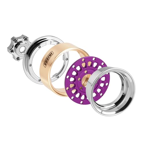 INJORA ModuWheel 1.0" Aluminum Wheel Offset -4.4mm for 1/18 1/24 RC(Purple) - color: Purple