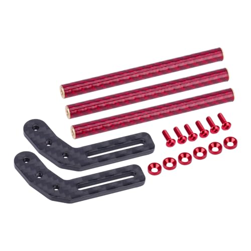 LCG Bumper Carbon Fiber Front Bumper Optimum Approach Angle for 1/10 RC Crawler SCX10 TRX4 Dodge Power Wagon Cab Cliffhanger (Red) - color: Red
