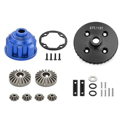 RC Car Toys For Traxxas For Maxx For Slash For UDR For WideMaxx 1/10 1/8 Full Set Front Rear Center Metal Differential 37T 13T Steel Gear(Rear blue) - color: Rear blue